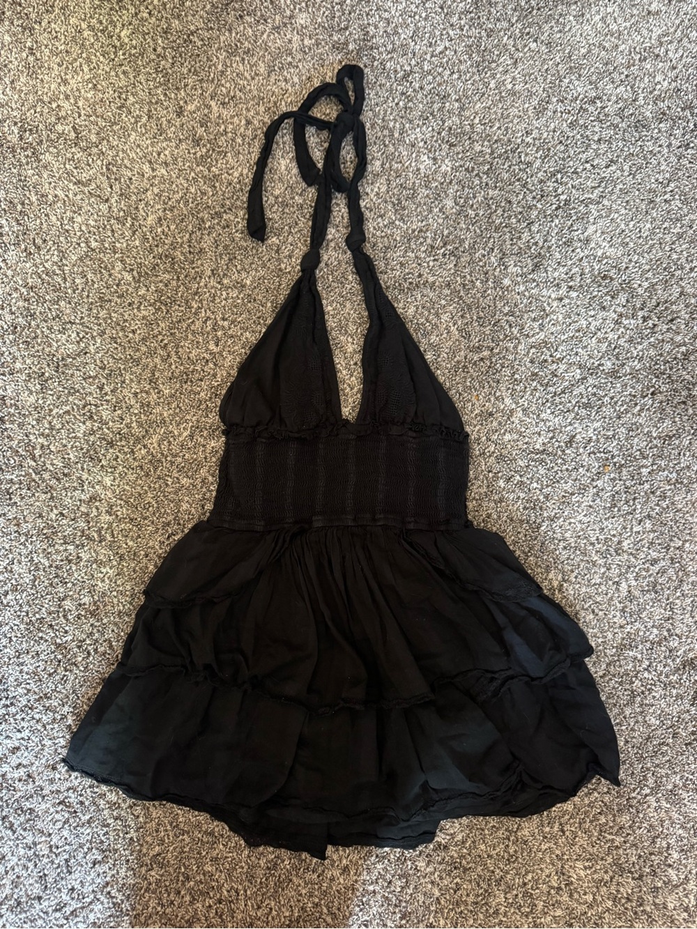 LoveShackFancy Deanna Halter Dress- Black - Picture 2 of 4